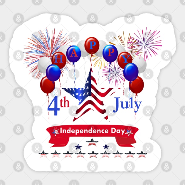 independence Day 4th of July Sticker by Lin-Eve